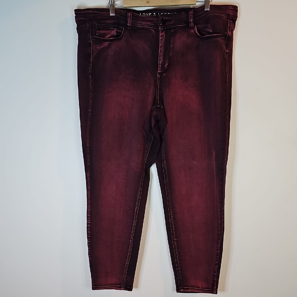 Love & Legend Deep Burgundy Size 22 Jeggings - Picture 1 of 7